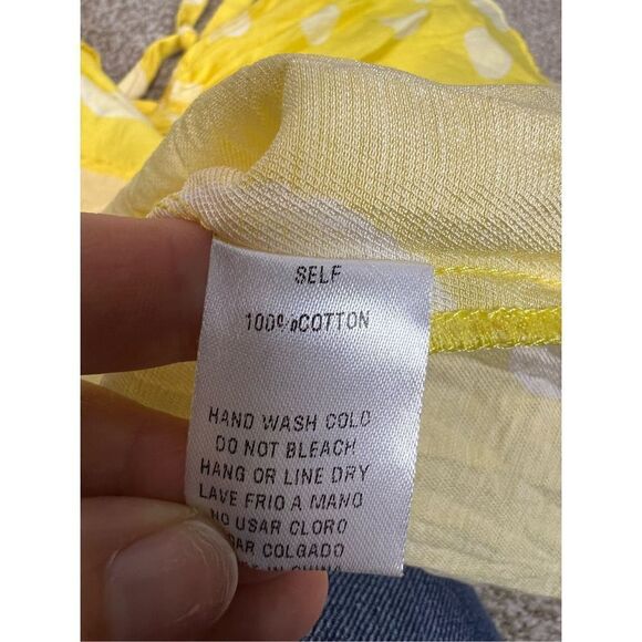 Easel cotton women yellow top size S - Picture 5 of 5